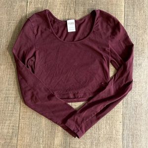 pink victoria’s secret cropped long sleeve